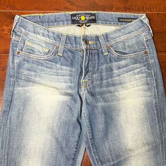 LUCKY BRAND Denim Charlie Baby Boot Patterson Wash Bootcut Jeans Size 4 / 27 - Picture 3 of 12
